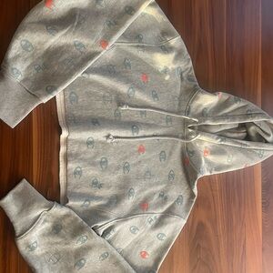 Champion Gray Hoodie with Colorful Accents